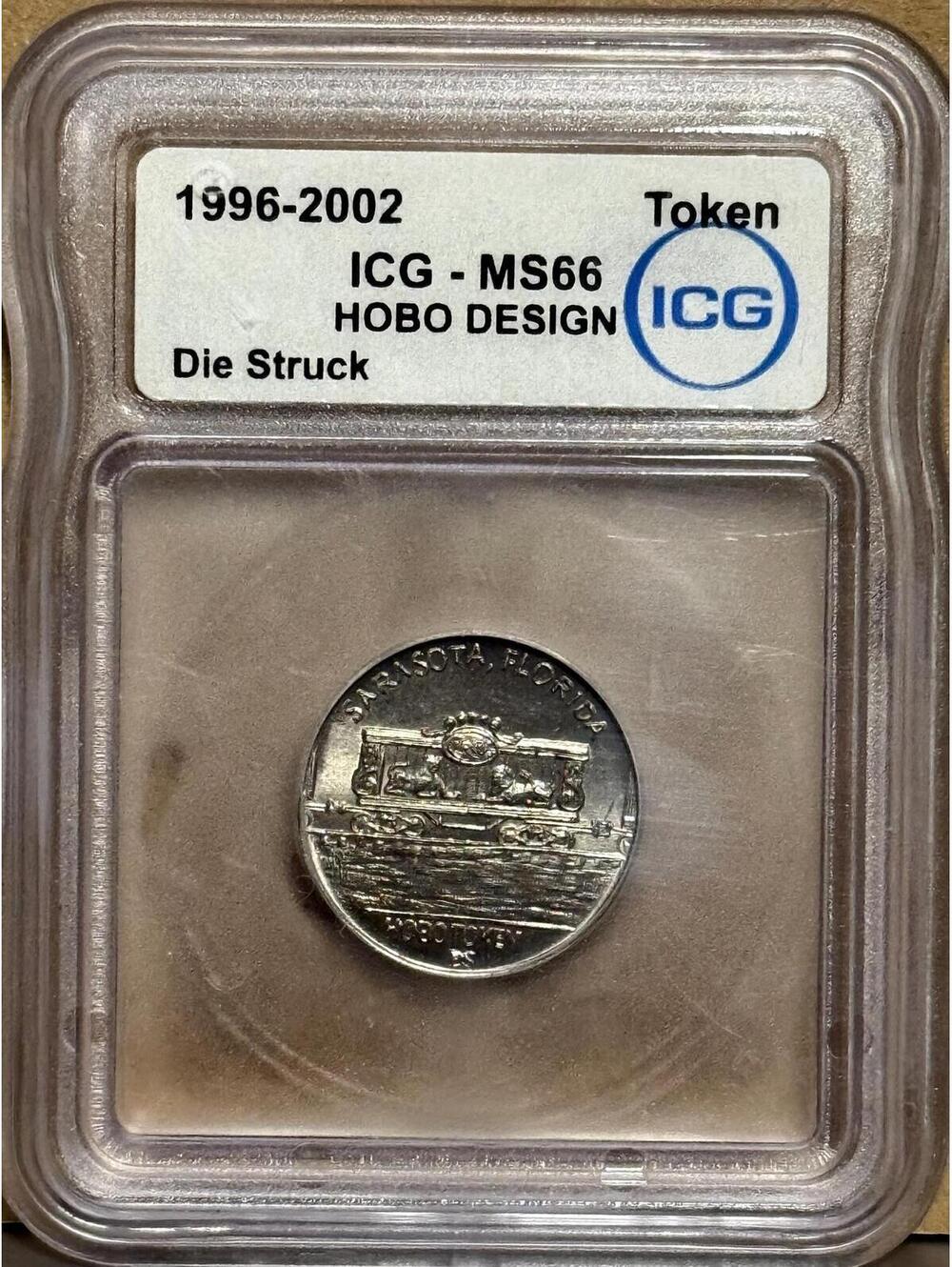 Die Struck HOBO NICKEL • Sarasota Florida, Indian Head Nickel • Graded ICG MS66